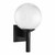 Black Outdoor Wall Sconce with Clear Prismatic Globe - Long & Short Tail Included