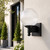 Black Outdoor Wall Sconce with Clear Prismatic Globe - Long & Short Tail Included