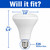 TCP LED12BR30D50K - 9.5W BR30 LED Flood Bulb - 5000K 