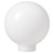 White 8" Plastic Light Globe with Threaded Screw Neck 