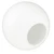 8" White Acrylic Replacement Light Globe with 3.5" Neckless Opening