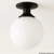 8" White Acrylic Replacement Light Globe with 3.5" Neckless Opening