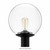 14" Clear Globe Black Post Top Light Fixture - Outdoor 
