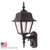 LBS Lighting Black Plastic Outdoor Wall Lantern Light with Clear Lens 