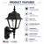 Decorative Black Coach Outdoor Wall Lantern Clear Beveled Lens - Scroll Arm Finial 