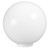 12" White Acrylic Plastic Light Globe with 4" Neck Base 