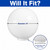 12" White Acrylic Plastic Light Globe with 4" Neck Base 