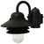 Black Outdoor Nautical Post Mount Gooseneck Light Fixture - Clear Prism Diffuser