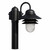 Black Outdoor Nautical Post Mount Gooseneck Light Fixture - Clear Prism Diffuser 