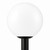 12" White Globe Black Base Lamp Post Light Fixture 
