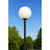 12" White Globe Black Base Lamp Post Light Fixture