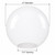 Volume GS-256 - 6 Inch White Glass Sphere Replacement Shade - 2.5 Inch Neckless Opening 