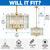 Volume Lighting V3195-C2 - 17 in Wide Polished Brass Chandelier - Beveled Clear Glass Panels