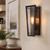 Volume V6160-79 - Antique Bronze Angled Frame Wall Sconce - Clear Glass Pane 