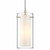 Volume V2451-33 - Mini Pendant - Clear Glass Cylinder with White Inner Shade - Brushed Nickel 