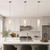 Volume V2454-33 - Brushed Nickel Mini Hanging Pendant Light - White Frit Cased Glass
