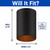 Volume V9615-5 - Black Aluminum Flush Mount Cylinder - 6.75" Height