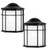 Black Outdoor Wall Sconce Lantern with Textured Black Finish – 2 Pack 