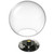 12" Clear Acrylic Globe Post Top Light Fixture - Black Base - Fits 3 Inch Pole