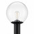12" Clear Acrylic Globe Post Top Light Fixture - Black Base - Fits 3 Inch Pole 