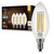 Euri VB10-3020e-4 – B10 Blunt Tip Filament Clear Glass LED Bulb – 2700K - 4 Pack 