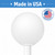 10" White Globe Post Top Light Fixture with White 3" Pole Fitter
