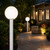 10" White Globe Post Top Light Fixture with White 3" Pole Fitter 
