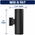 Black Outdoor Up Down Cylinder Wall Light