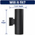 Black Outdoor Up Down Cylinder Wall Light 