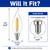 TCP FF11D6030E12SCL95 - 5W Clear F11 LED Filament Flame Tip Bulb - E12 Base - 3000K 