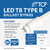 TCP LT813B250K 4ft LED T8 Replacement Bulb - 5000K 