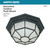Satco 60-3452 - Black Outdoor Flush Mount Ceiling Light - Wet Rated 
