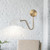  Satco 60-7392 Matte White Wall Sconce Light with Burnished Brass 