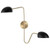  Satco 60-7393 Matte Black Wall Sconce Light with Burnished Brass 