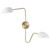  Satco 60-7394  Matte White Wall Sconce Light with Burnished Brass 