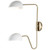  Satco 60-7394  Matte White Wall Sconce Light with Burnished Brass 