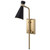  Satco 60-7395 Matte Black  Wall Sconce Light with Burnished Brass 