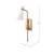  Satco 60-7396 Matte White Wall Sconce Light with Burnished Brass 