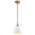  Satco 60-7409 White Pendant Light with Vintage Brass 