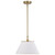  Satco 60-7412 White Pendant Light with Vintage Brass 