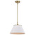  Satco 60-7412 White Pendant Light with Vintage Brass 