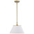  Satco 60-7412 White Pendant Light with Vintage Brass 