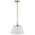  Satco 60-7412 White Pendant Light with Vintage Brass 