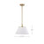  Satco 60-7412 White Pendant Light with Vintage Brass 