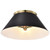  Satco 60-7420 Black Flush Mount Light with Vintage Brass 