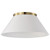  Satco 60-7421 White Flush Mount Light with Vintage Brass 