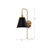  Satco 60-7445 Black Wall Sconce Light with Vintage Brass 