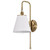  Satco 60-7446 White Wall Sconce Light with Vintage Brass 