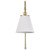  Satco 60-7446 White Wall Sconce Light with Vintage Brass 