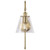  Satco 60-7449 Vintage Brass Wall Sconce Light with Clear Glass 